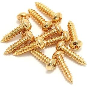 Fender Vintage-Style Stratocaster/Telecaster Tuning Machine/String Tree Mounting Screws for Electric Guitar, Gold