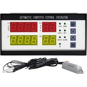 Fahrenheit Temperature Controller Thermostat AC 100V ~ 240V Full Automatic Control System Egg Incubator Machine with Temperature Humidity Sensor Probe