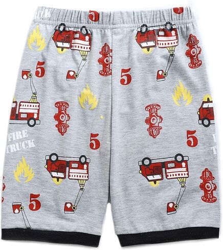 Toddler Boys Pajamas Little Kids Pjs Train Sleepwear Baby Boys 2 Piece Clothes Summer Short Sets Fire Truck Outfit in Saudi Arabia