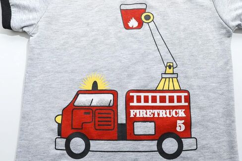 Toddler Boys Pajamas Little Kids Pjs Train Sleepwear Baby Boys 2 Piece Clothes Summer Short Sets Fire Truck Outfit in Saudi Arabia
