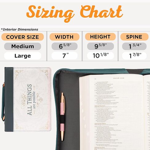 Christian Art Gifts Dark Purple Fashion Bible Cover for Women: Mercies are New - Lam. 3:22-23 Inspirational Scripture, Vegan Leather Book Carry Case w/Sleeves, Zipper, Pocket & Pen Storage, Medium in Kuwait