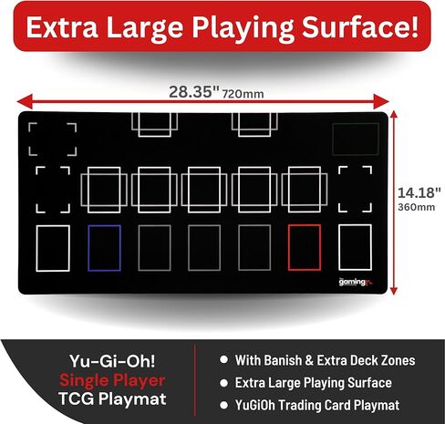 The Gaming Mat Company Compatible YuGiOh Playmat for YuGiOh Cards- Single Player Master 4 with Banish Zone & Side Deck- TCG Board Playmat Gaming Mat- Card Game Playmat- Water Resistant Card Gaming Mat in Kuwait
