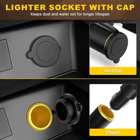Cigarette Lighter Adapter 8ft Car Cigarette Lighter Socket with Extension Lead 0.33" Ring Eyelet Terminals Cable 12V/24V, Power Cord with Inline Blade Fuse 30A/25A/20A, Power for Tire Pump in Saudi Arabia
