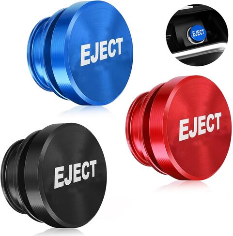 3 Pcs Car Cigarette Lighter Plug Cover Billet Aluminum Cigarette Lighter Cover Fits Most Vehicles with Standard 12 Volt Power Source (Black FIRE Missile & Eject & Compass) in Saudi Arabia