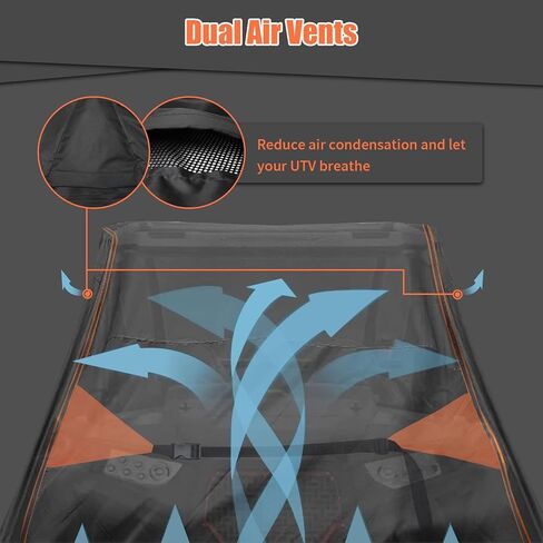 UTV Cover 2-3 Seaters, Side by Side Cover Waterproof Windproof 600D Heavy Duty Outdoor Ranger Cover with Reflective Strips Compatible with Polaris Ranger RZR Can Am Defender Maverick Kawasaki Mule in Saudi Arabia