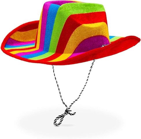 Rainbow Cowboy Hat for Pride Parade, Costume Party (Adults One Size) in Kuwait