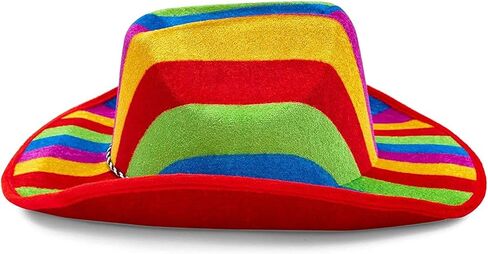 Rainbow Cowboy Hat for Pride Parade, Costume Party (Adults One Size) in Kuwait