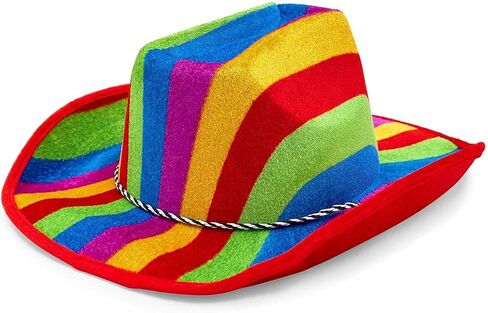 Rainbow Cowboy Hat for Pride Parade, Costume Party (Adults One Size) in Kuwait