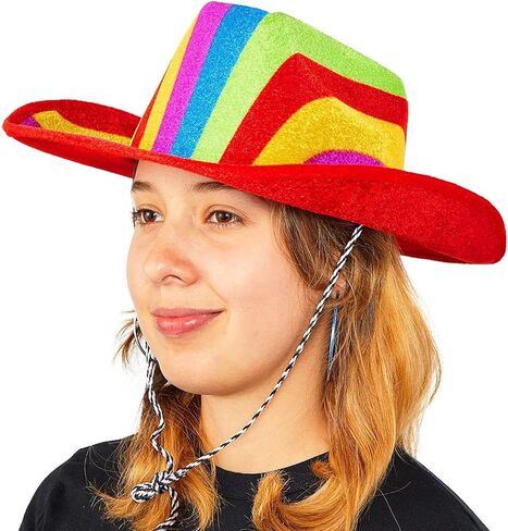 Rainbow Cowboy Hat for Pride Parade, Costume Party (Adults One Size) in Kuwait