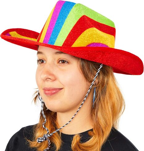 Rainbow Cowboy Hat for Pride Parade, Costume Party (Adults One Size) in Kuwait