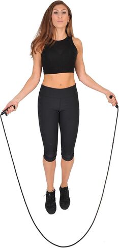 Resistance Jump Rope - Jump Rope and Resistance Band Combination for Working Out, Jump Rope Set, Innovative Handles, Adjustable Length and Strength, Training, Cardio, Exercise, Boxing, All-In-One Home Gym, Sports, Fitness Ropes for Men and Women in Saudi Arabia