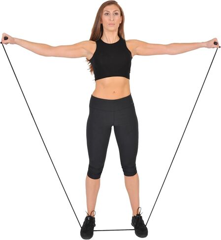 Resistance Jump Rope - Jump Rope and Resistance Band Combination for Working Out, Jump Rope Set, Innovative Handles, Adjustable Length and Strength, Training, Cardio, Exercise, Boxing, All-In-One Home Gym, Sports, Fitness Ropes for Men and Women in Saudi Arabia