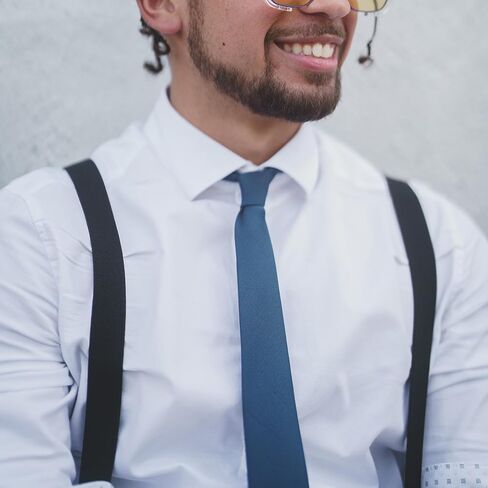 Solid Suspenders for Men and Women, Adjustable Y-Back Pant Clip, Strong Elastic Heavy Duty Braces, Black in Kuwait