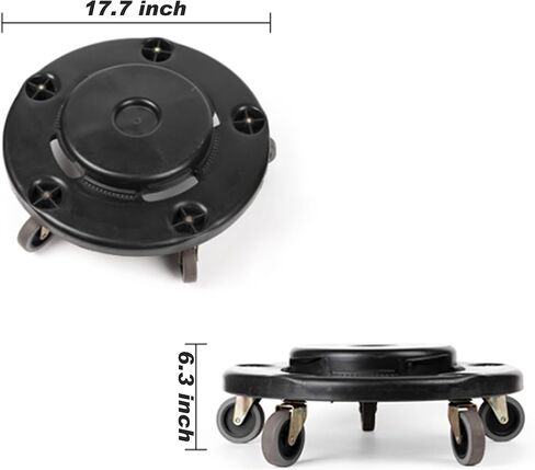 علب قمامة تجارية ذات 5 عجلات متوافقة مع سلة المهملات الغاشمة سعة 55 جالونًا وأكياس قمامة سعة 1.5 مل و25 كيسًا مع ربطات عنق وأشرطة مطاطية | الثقيلة | سعة 500 رطل (عبوة من قطعتين) in Kuwait