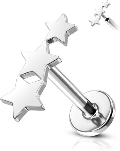 Minimalist Star G23 Solid Titanium Cartilage Earrings Stud 16G Tragus Helix Earrings Dainty Helix Piercing Jewelry Hypoallergenic in Saudi Arabia