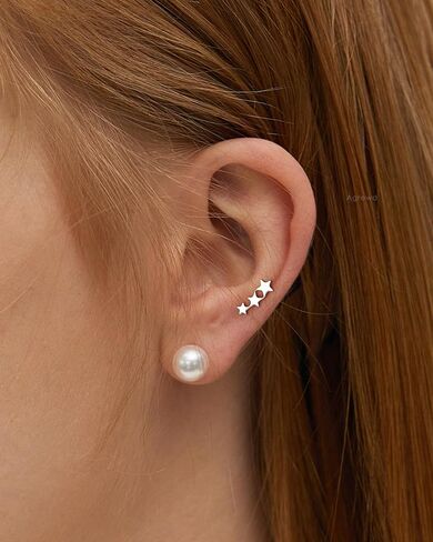Minimalist Star G23 Solid Titanium Cartilage Earrings Stud 16G Tragus Helix Earrings Dainty Helix Piercing Jewelry Hypoallergenic in Saudi Arabia