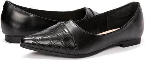 أحذية FUNKYMONKEY سوداء مسطحة للنساء، أحذية عمل مريحة بمقدمة مدببة سهلة الارتداء in Kuwait