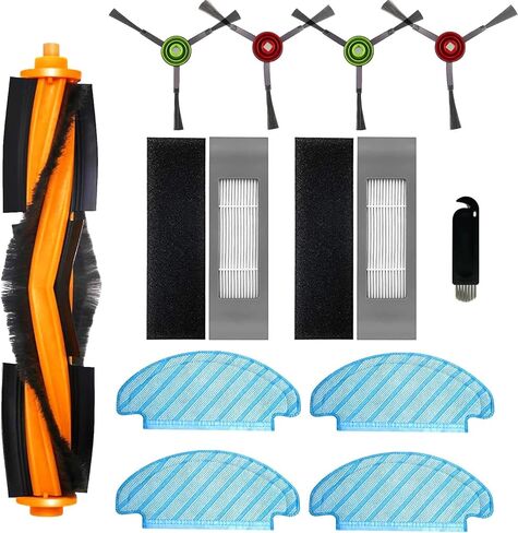 مجموعة ملحقات لمحطة Yeedi Vac 2 pro/Vac Max/Vac Hybrid/Vac، للمكنسة الكهربائية Ecovacs T8 /N8 /N8 Pro، مجموعة قطع غيار بديلة عالية الجودة، فرشاة رئيسية + مرشحات + ممسحة + فرش جانبية in Kuwait
