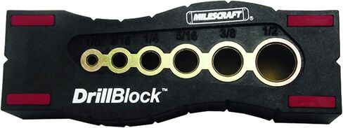 Milescraft 1312 DrillBlock Handheld Drill Guide - Perfect 90(degree) Drilling - 6 Steel Bushings - Anti-Slip - V-Drill Guide - Works on Flat, Angled and Round surfaces in Saudi Arabia