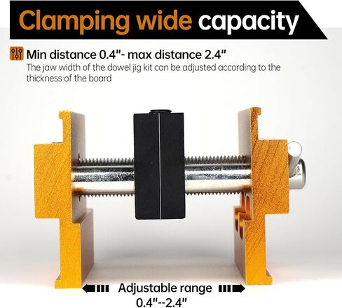 دليل حفر وتد ذاتي التمركز للثقوب المستقيمة، طقم وتد لأعمال النجارة، عرض وتد قابل للتعديل للثقوب المستقيمة، مجموعة نجار البسكويت مع 6 البطانات in Kuwait