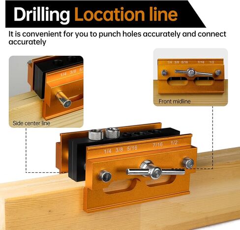 دليل حفر وتد ذاتي التمركز للثقوب المستقيمة، طقم وتد لأعمال النجارة، عرض وتد قابل للتعديل للثقوب المستقيمة، مجموعة نجار البسكويت مع 6 البطانات in Kuwait