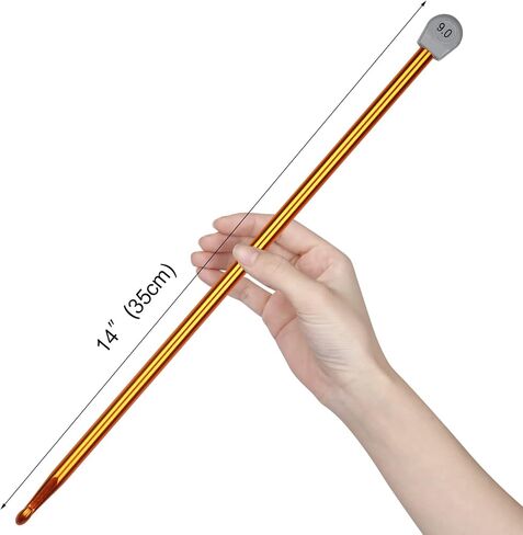 Coopay Tunisian Crochet Hook 9mm, 1PCS Extra Long Crochet Hook 13.8in Afghan Crochet Needle for Crocheting, Large Size Tunisian Crochet Needles for Beginners, Great Knitting Crochet Supplies in Saudi Arabia