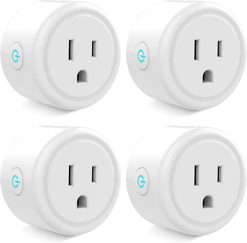 GHome Smart Mini Smart Plug, WiFi Outlet Socket Works with Alexa and Google Home, Remote Control with Timer Function, Only Supports 2.4GHz Network, No Hub Required, ETL FCC Listed (4 Pack),White in Saudi Arabia