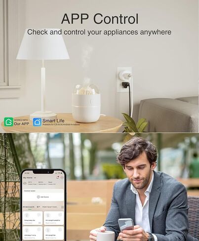 GHome Smart Mini Smart Plug, WiFi Outlet Socket Works with Alexa and Google Home, Remote Control with Timer Function, Only Supports 2.4GHz Network, No Hub Required, ETL FCC Listed (4 Pack),White in Saudi Arabia