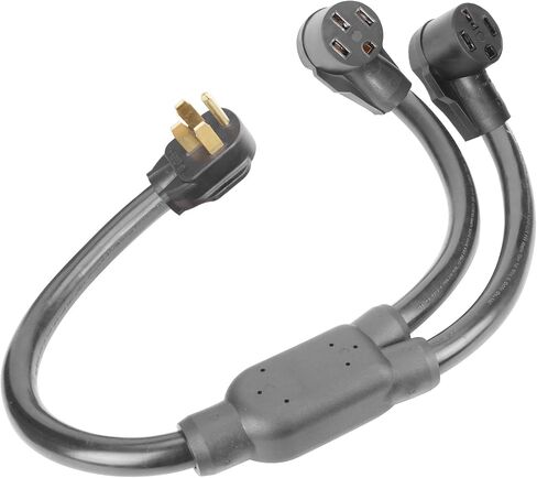 Welder 50A Splitter 4 Prong Nema 14-50 Splitter NEMA 14-50P to (2) 14-50R Female Connectors Y Adapter 3 feet in Saudi Arabia