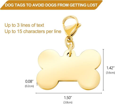 HYH 18K Pet ID Tag & Bell, Stainless Steel Engraved Deeply Personalized Dog Tags and Cat Tags Dog Bell, Funny Birthday Christmas Gifts for Kitten Puppy Rabbit Monkey and All Pets in Saudi Arabia