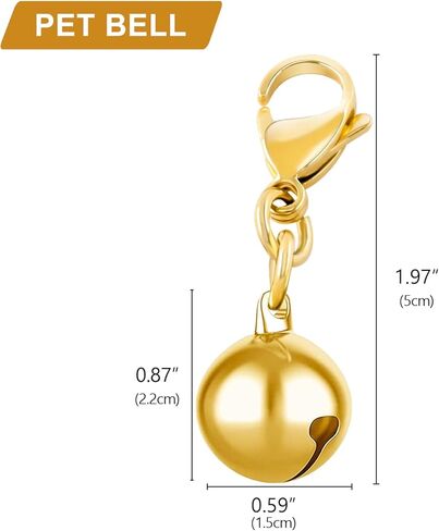 HYH 18K Pet ID Tag & Bell, Stainless Steel Engraved Deeply Personalized Dog Tags and Cat Tags Dog Bell, Funny Birthday Christmas Gifts for Kitten Puppy Rabbit Monkey and All Pets in Saudi Arabia