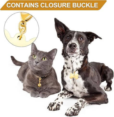 HYH 18K Pet ID Tag & Bell, Stainless Steel Engraved Deeply Personalized Dog Tags and Cat Tags Dog Bell, Funny Birthday Christmas Gifts for Kitten Puppy Rabbit Monkey and All Pets in Saudi Arabia