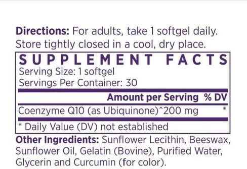 مكمل NAOMI Advanced CoQ10 200MG لدعم القلب والدماغ والعضلات والمفاصل والطاقة، واستعادة مستويات مضادات الأكسدة، 30 كبسولة هلامية، كمية تكفي لمدة 30 يومًا in Kuwait