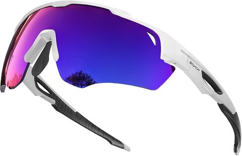 Polarized Sport Sunglasses High Definition High Contrast Lenses with 3 Interchangeable Lenses Men Women Cycling in Saudi Arabia