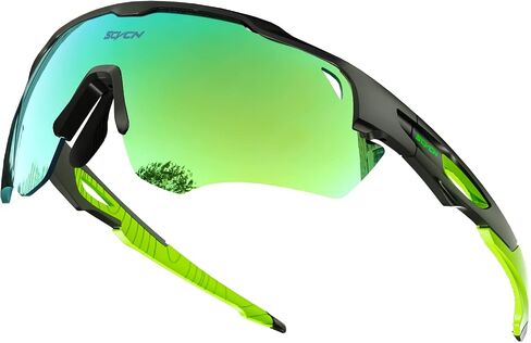 Polarized Sport Sunglasses High Definition High Contrast Lenses with 3 Interchangeable Lenses Men Women Cycling in Saudi Arabia
