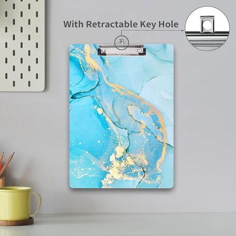 حافظة أزياء، لوحات كتابة مزخرفة بنمط لطيف، لوحة وورد خشبية بتصميم مخصص مع مشبك معدني منخفض الحجم، مقاس A4 قياسي 9 × 12.3 بوصة للمعلم والطالب والمحامي والممرضة، رخام أخضر فاتح in Saudi Arabia