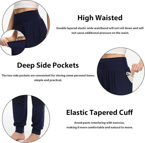 OLIKEME Yoga Joggers for Women High Waisted Workout Stretch Sweatpants with Pockets Comfy Soft Loose Pants in Kuwait