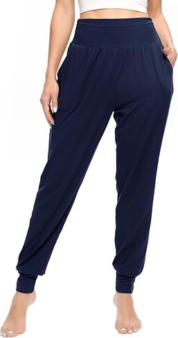 OLIKEME Yoga Joggers for Women High Waisted Workout Stretch Sweatpants with Pockets Comfy Soft Loose Pants in Kuwait