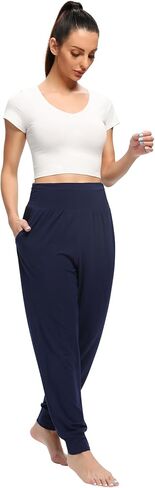 OLIKEME Yoga Joggers for Women High Waisted Workout Stretch Sweatpants with Pockets Comfy Soft Loose Pants in Kuwait