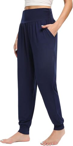 OLIKEME Yoga Joggers for Women High Waisted Workout Stretch Sweatpants with Pockets Comfy Soft Loose Pants in Kuwait
