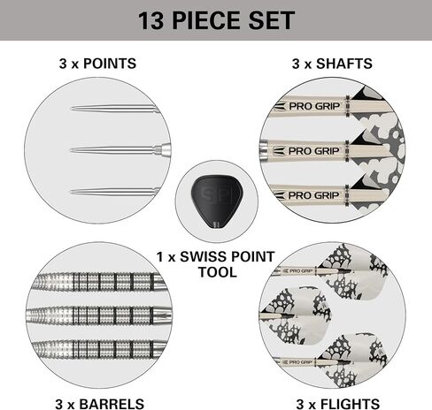 TARGET Darts EXO Edition 90% Tungsten Steel Tip Darts Set – Steel Point Dart Sets, Swiss Point Darts with Pro Grip Shafts and No.6 Flights, SP Tool Included | Professional Dart Sets in Saudi Arabia