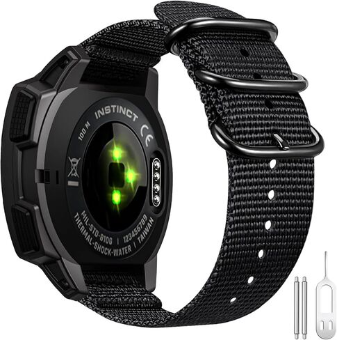حزام Fintie متوافق مع Garmin Instinct / 2 Solar، حزام رياضي من النايلون المنسوج الناعم متوافق مع Garmin Instinct التكتيكية/Tide/Esports/Instinct Solar in Saudi Arabia