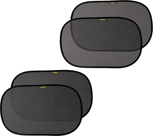 GOODYEAR، 4 عبوات، مظلات شمسية ذاتية اللصق لسيارة سيدان، سيارات صغيرة ومتوسطة الحجم، 2 عتامة داكنة و2 خفيفة، مظلات جانبية للنافذة الواقية من وهج الشمس، ملحق سيارة لا بد منه، 20.75 بوصة × 12.75 بوصة in Kuwait