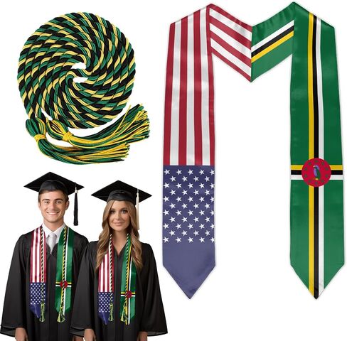 Country Flag Graduation Stole Graduation Sash for Study Aboard International Students in Saudi Arabia