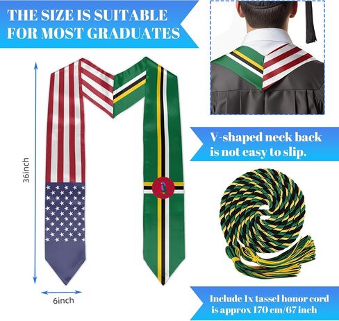 Country Flag Graduation Stole Graduation Sash for Study Aboard International Students in Saudi Arabia