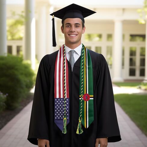 Country Flag Graduation Stole Graduation Sash for Study Aboard International Students in Saudi Arabia
