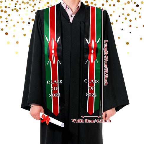 سرق التخرج من كينيا وشاحًا فئة 2024، علم كينيا سرق وشاح الدول، سرق الشرف، وشاحًا للدراسة على متن إكسسوارات طلاب كينيا الدولية in Kuwait