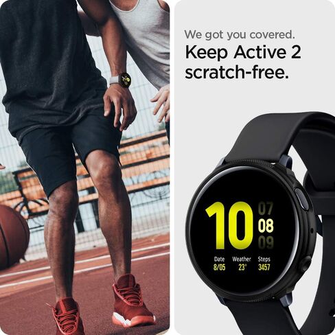 Spigen Liquid Air Armor Designed for Samsung Galaxy Watch Active 2 Case 44mm (2019) - Black in Saudi Arabia
