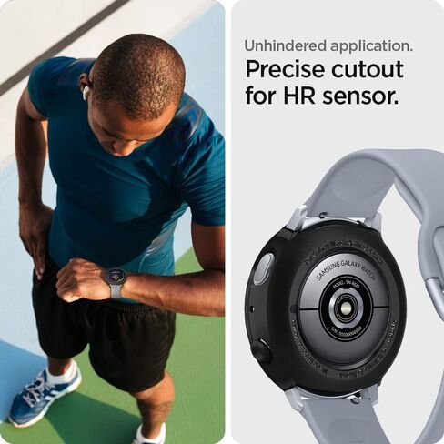 Spigen Liquid Air Armor Designed for Samsung Galaxy Watch Active 2 Case 44mm (2019) - Black in Saudi Arabia