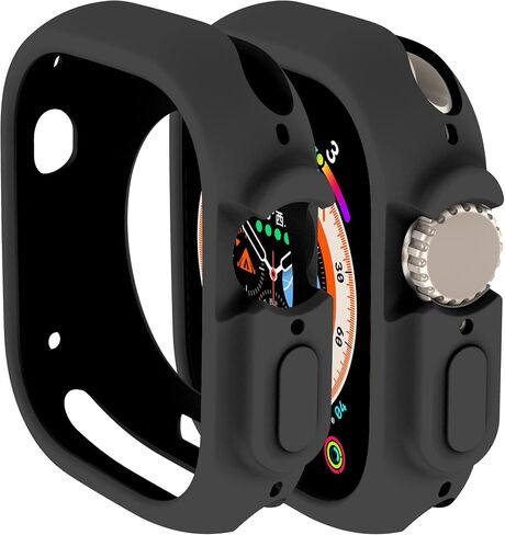 حافظة ممتصة للصدمات متوافقة مع غطاء Apple Watch Ultra 2/Ultra 49 مم، غطاء حماية ناعم من مادة TPU لساعة Apple Watch Ultra 2/Ultra 49 مم (أسود) in Kuwait
